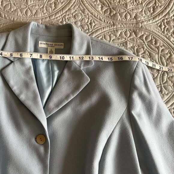 Josephine Chaus Virgin Wool Light Blue Blazer Jacket Women's Size 16 - Picture 9 of 12